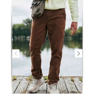 Katin Mens Pipeline Corduroy Pull-on Drawstring Pants in Brown Color Size Large